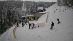 Modrá sjezdovka - dojezd k lanové dráze