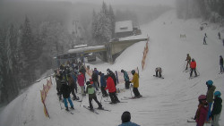 Modrá sjezdovka - dojezd k lanové dráze