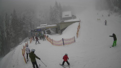 Modrá sjezdovka - dojezd k lanové dráze