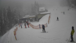 Modrá sjezdovka - dojezd k lanové dráze