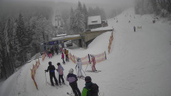 Modrá sjezdovka - dojezd k lanové dráze