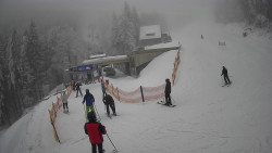 Modrá sjezdovka - dojezd k lanové dráze