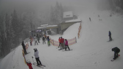 Modrá sjezdovka - dojezd k lanové dráze