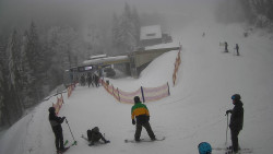 Modrá sjezdovka - dojezd k lanové dráze