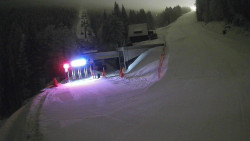 Modrá sjezdovka - dojezd k lanové dráze