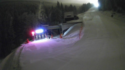 Modrá sjezdovka - dojezd k lanové dráze