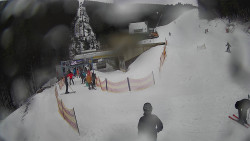 Modrá sjezdovka - dojezd k lanové dráze