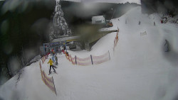 Modrá sjezdovka - dojezd k lanové dráze