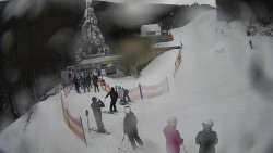 Modrá sjezdovka - dojezd k lanové dráze