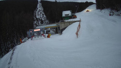 Modrá sjezdovka - dojezd k lanové dráze