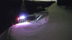 Modrá sjezdovka - dojezd k lanové dráze