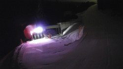 Modrá sjezdovka - dojezd k lanové dráze