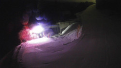 Modrá sjezdovka - dojezd k lanové dráze