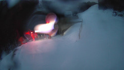 Modrá sjezdovka - dojezd k lanové dráze