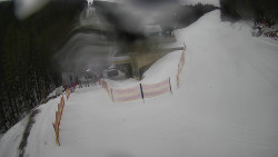 Modrá sjezdovka - dojezd k lanové dráze