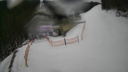 Modrá sjezdovka - dojezd k lanové dráze