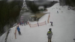 Modrá sjezdovka - dojezd k lanové dráze