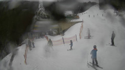 Modrá sjezdovka - dojezd k lanové dráze