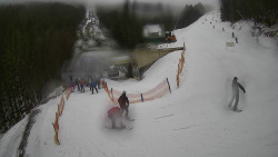 Modrá sjezdovka - dojezd k lanové dráze