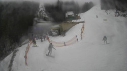 Modrá sjezdovka - dojezd k lanové dráze