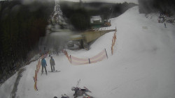 Modrá sjezdovka - dojezd k lanové dráze