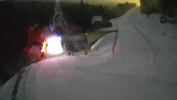 Modrá sjezdovka - dojezd k lanové dráze