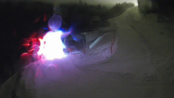 Modrá sjezdovka - dojezd k lanové dráze