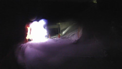 Modrá sjezdovka - dojezd k lanové dráze