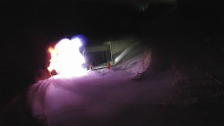 Modrá sjezdovka - dojezd k lanové dráze