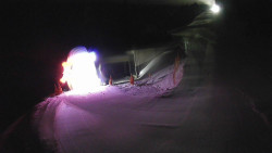 Modrá sjezdovka - dojezd k lanové dráze