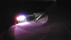 Modrá sjezdovka - dojezd k lanové dráze