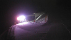 Modrá sjezdovka - dojezd k lanové dráze