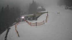 Modrá sjezdovka - dojezd k lanové dráze