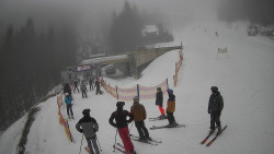 Modrá sjezdovka - dojezd k lanové dráze