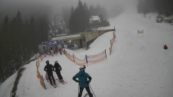 Modrá sjezdovka - dojezd k lanové dráze