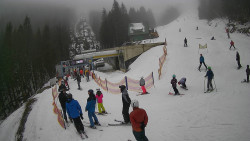 Modrá sjezdovka - dojezd k lanové dráze