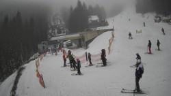 Modrá sjezdovka - dojezd k lanové dráze