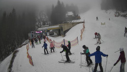 Modrá sjezdovka - dojezd k lanové dráze