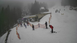 Modrá sjezdovka - dojezd k lanové dráze