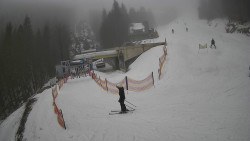 Modrá sjezdovka - dojezd k lanové dráze