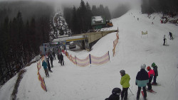 Modrá sjezdovka - dojezd k lanové dráze