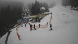 Modrá sjezdovka - dojezd k lanové dráze