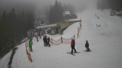 Modrá sjezdovka - dojezd k lanové dráze