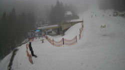 Modrá sjezdovka - dojezd k lanové dráze