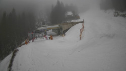 Modrá sjezdovka - dojezd k lanové dráze