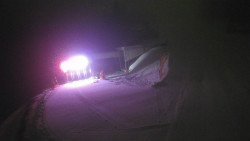 Modrá sjezdovka - dojezd k lanové dráze