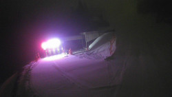 Modrá sjezdovka - dojezd k lanové dráze