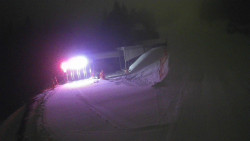 Modrá sjezdovka - dojezd k lanové dráze