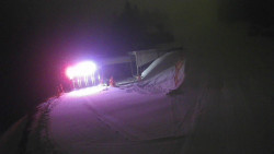 Modrá sjezdovka - dojezd k lanové dráze