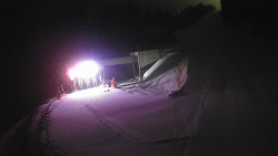 Modrá sjezdovka - dojezd k lanové dráze